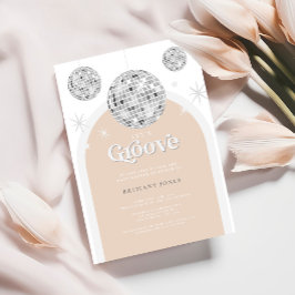 Convite para Chá de fraldas de Groovy Disco Retro
