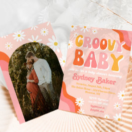 Convite para Chá de fraldas de Groovy Fotografia
