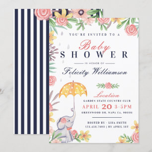 Convite para Chá de fraldas de guarda-chuva de el