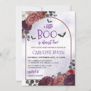 Convite para Chá de fraldas de Halloween Floral Gó