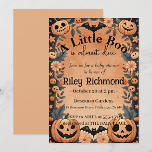 Convite para Chá de fraldas de Halloween Little Bo
