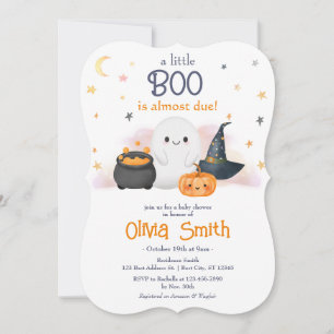 Convite para Chá de fraldas de Halloween Little Bo