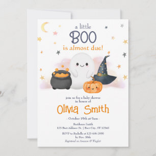 Convite para Chá de fraldas de Halloween Little Bo