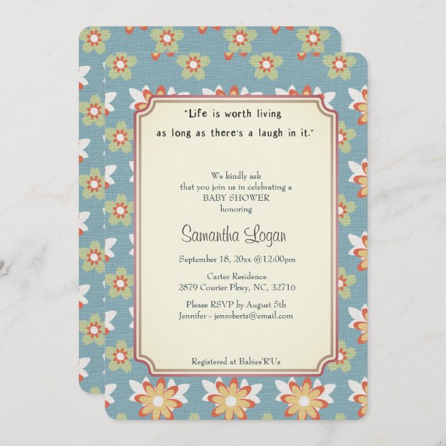 Convite para Chá de fraldas de História Clássica d (Frente/Verso)