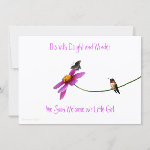 Convite para Chá de fraldas de Hummingbird