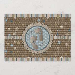 Convite para Chá de fraldas de Impressões de Pé