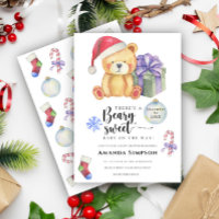 Convite para Chá de fraldas de inverno do Urso de 