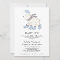 Convite para Chá de fraldas de inverno para Urso J