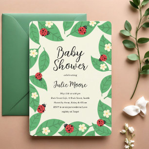 Convite para Chá de fraldas de Lady Bugs