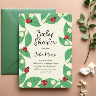 Convite para Chá de fraldas de Lady Bugs