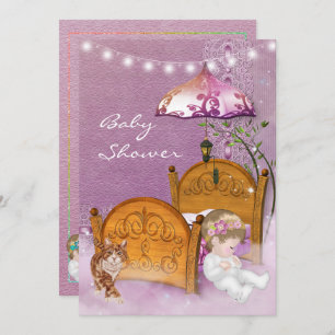 Convite para Chá de fraldas de Lavanda Vintage com