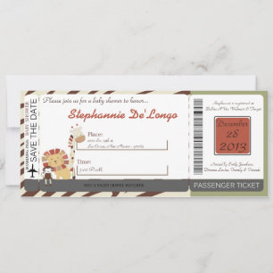 Convite para Chá de fraldas de Leão de Zoo Selvage