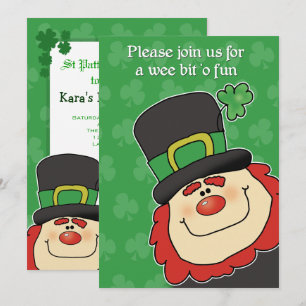 Convite para Chá de fraldas de Leprechaun de Dia 