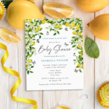 Convite para Chá de fraldas de Limão de Água para 
