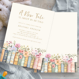 Convite para Chá de fraldas de Livros de Bibliotec