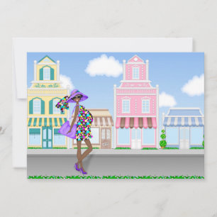 Convite para Chá de fraldas de Mãe Afro-American