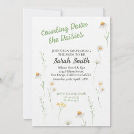 Convite para Chá de fraldas de margarida primavera