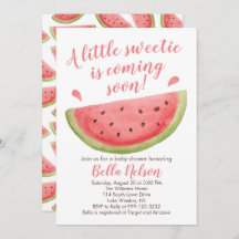 Convite para Chá de fraldas de melancia