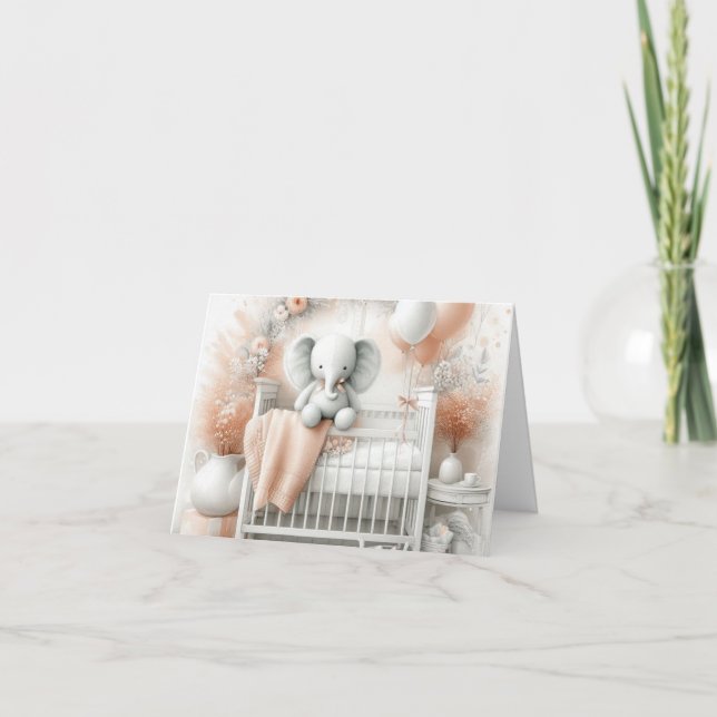 Convite para Chá de fraldas de Menina (Frente)