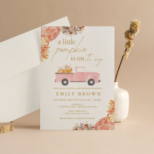 Convite Para Chá de fraldas De Menina De Abóbora