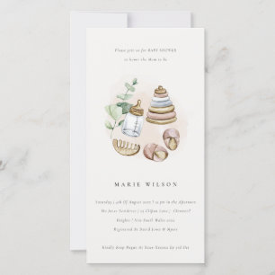 Convite para Chá de fraldas de Menina Rosa Essenci