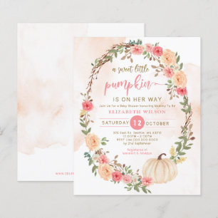 Convite para Chá de fraldas de Menina Rosa-Rosa de
