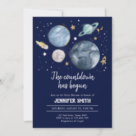 Convite para Chá de fraldas de Menino de Planetas