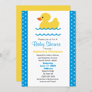 Convite para Chá de fraldas de Meninos Amarelos Cu