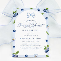 Convite para Chá de fraldas de mirtilo