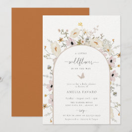 Convite para Chá de fraldas de Moldura de Flor Sel