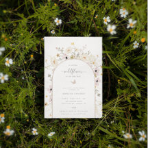 Convite para Chá de fraldas de Moldura de Flor Sel