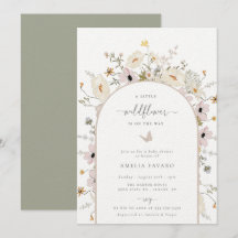 Convite para Chá de fraldas de Moldura de Flor Sel