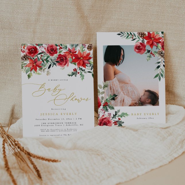 Convite para Chá de fraldas de Natal (Criador carregado)