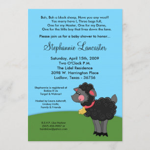 Convite Para Chá de fraldas De Núcleo De Ovinos 