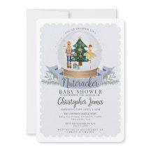 Convite para chá de fraldas de Nutcracker de Natal