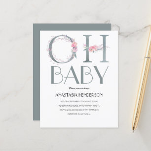 Convite para Chá de fraldas de Orçamento.