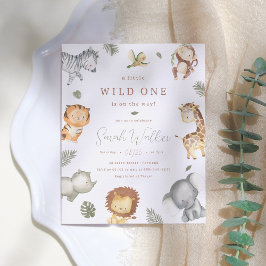 Convite para Chá de fraldas de orçamento do Wild O