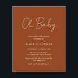 Convite para Chá de fraldas de outono de Pumpkin S<br><div class="desc">Um convite de chá de fraldas de orçamento colorido de abóbora moderno com um simples design com "Oh Baby" em uma tipografia de script de estilo rústico. Este elegante convite neutro de gênero com um layout minimalista é excelente para um chá de fraldas de outono/Halloween, quer você esteja tendo um...</div>