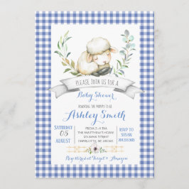 Convite para chá de fraldas de ovelhas da fazenda 