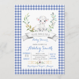 Convite para chá de fraldas de ovelhas da fazenda 