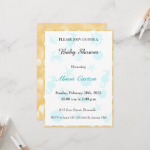 Convite para chá de fraldas de padrão-mar azul