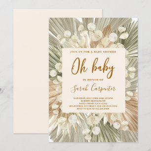 Convite para Chá de fraldas de palmeiras secas lu