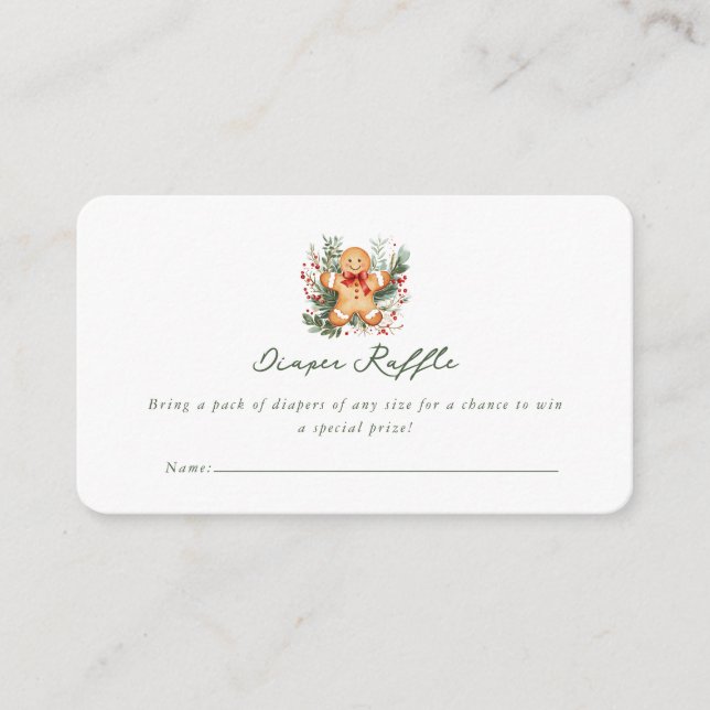 Convite para Chá de fraldas de pão de Natal (Frente)