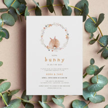 Convite para Chá de fraldas de Páscoa coelho