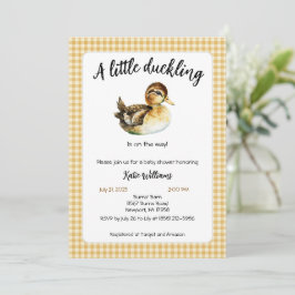 Convite para Chá de fraldas de Pato de Aquarela