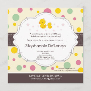 Convite para Chá de fraldas de Pato de Borracha d