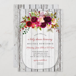 Convite para chá de fraldas de pedras de madeira r