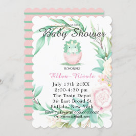 Convite para Chá de fraldas de Península de Dinoss