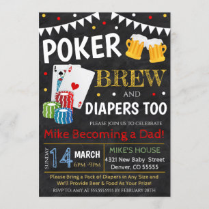 Convite para Chá de fraldas de Poke e Beer