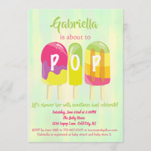 Convite Para Chá de fraldas De Pop De Gelo Pronto